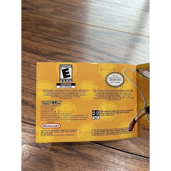 Vintage 2001 Gameboy Advance GBA Mega Man Battle Network 3 Blue Game Manual Case - Picture 12 of 12